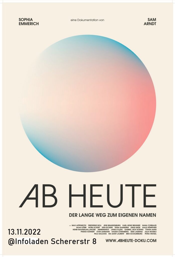 Film “AB HEUTE” 13.11. 15 Uhr (german with english subtitles)