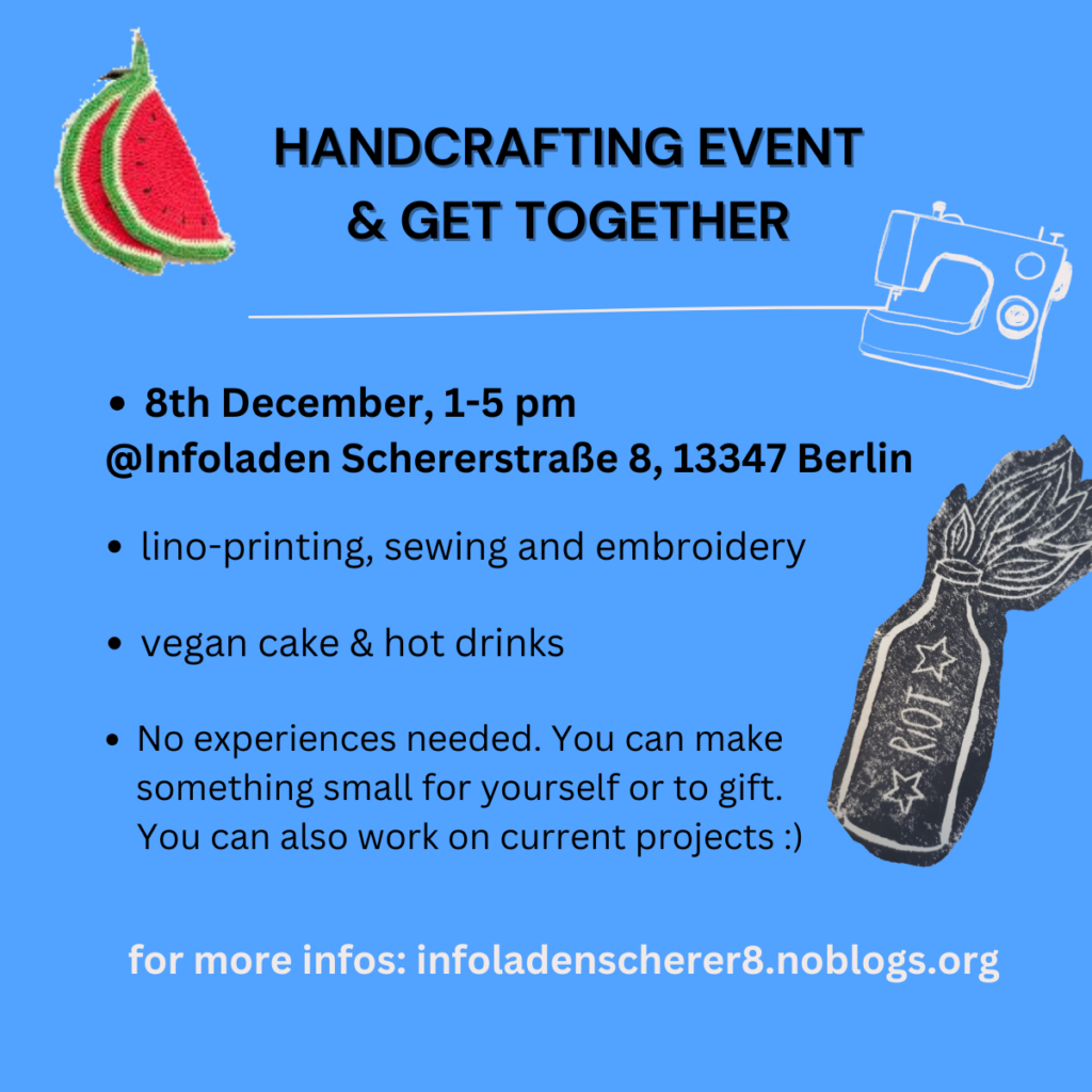 Handcrafting event and get together ❤️‍🔥☕ // 8.12. @ Infoladen