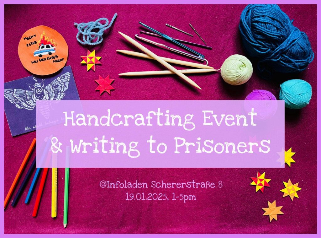 19.01: Handcrafting event & writing to prisoners