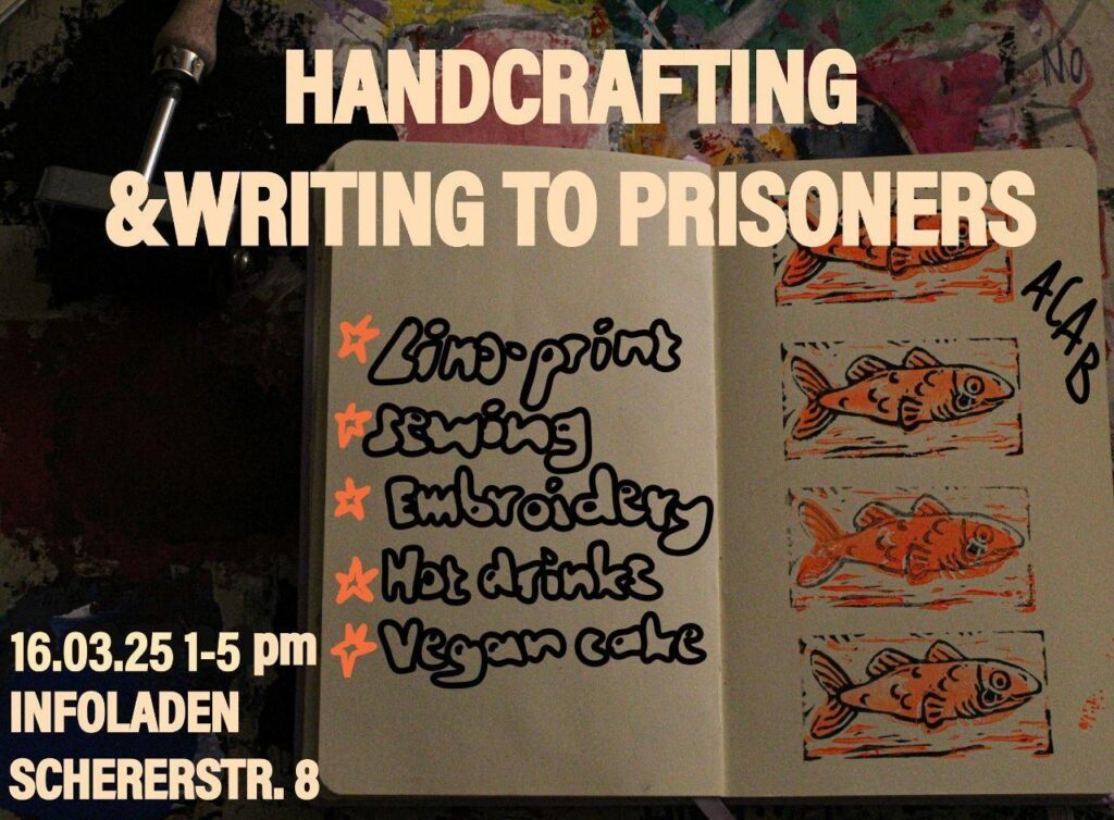 16.03: Handcrafting event and writing to prisoners☕🪡❤️‍🔥