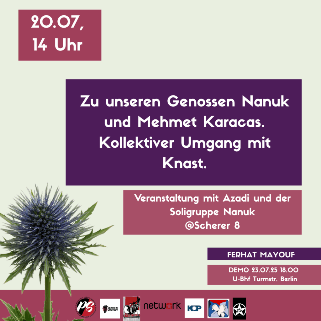 20.07: Schreibwerkstatt und Mobi-VA „Kollektiver Umgang mit Knast“