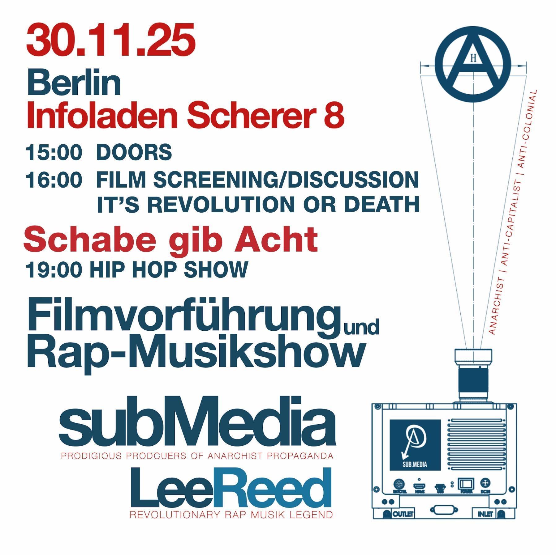 subMedia, Lee Reed, Berlin, 30.11.2025 at Infoladen Scherer 8